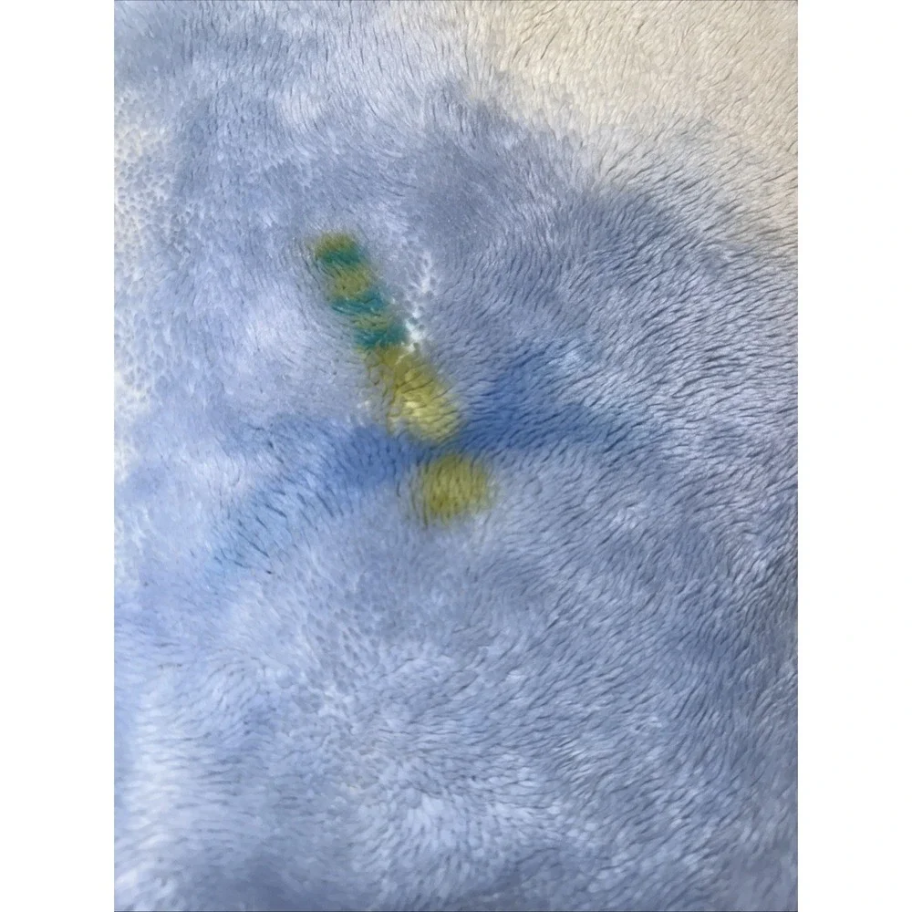 Vintage Carter's Plush Duck Ducks Dragonfly Clouds Baby Blanket Cozy Soft 44X30
